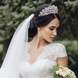 Crystal Wedding Tiara, Bridal Tiara, Silver Wedding Crown, Princess Tiara, Wedding Tiara, Crystal Wedding Crown, Bridal Crown, Luxury Crown