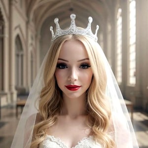 Kristallen bruids hoofdband, bruiloft bruidskroon, zilveren kristallen tiara, bruiloft bruids tiara, tiara's voor bruiden, luxe zilveren bruiloft tiara