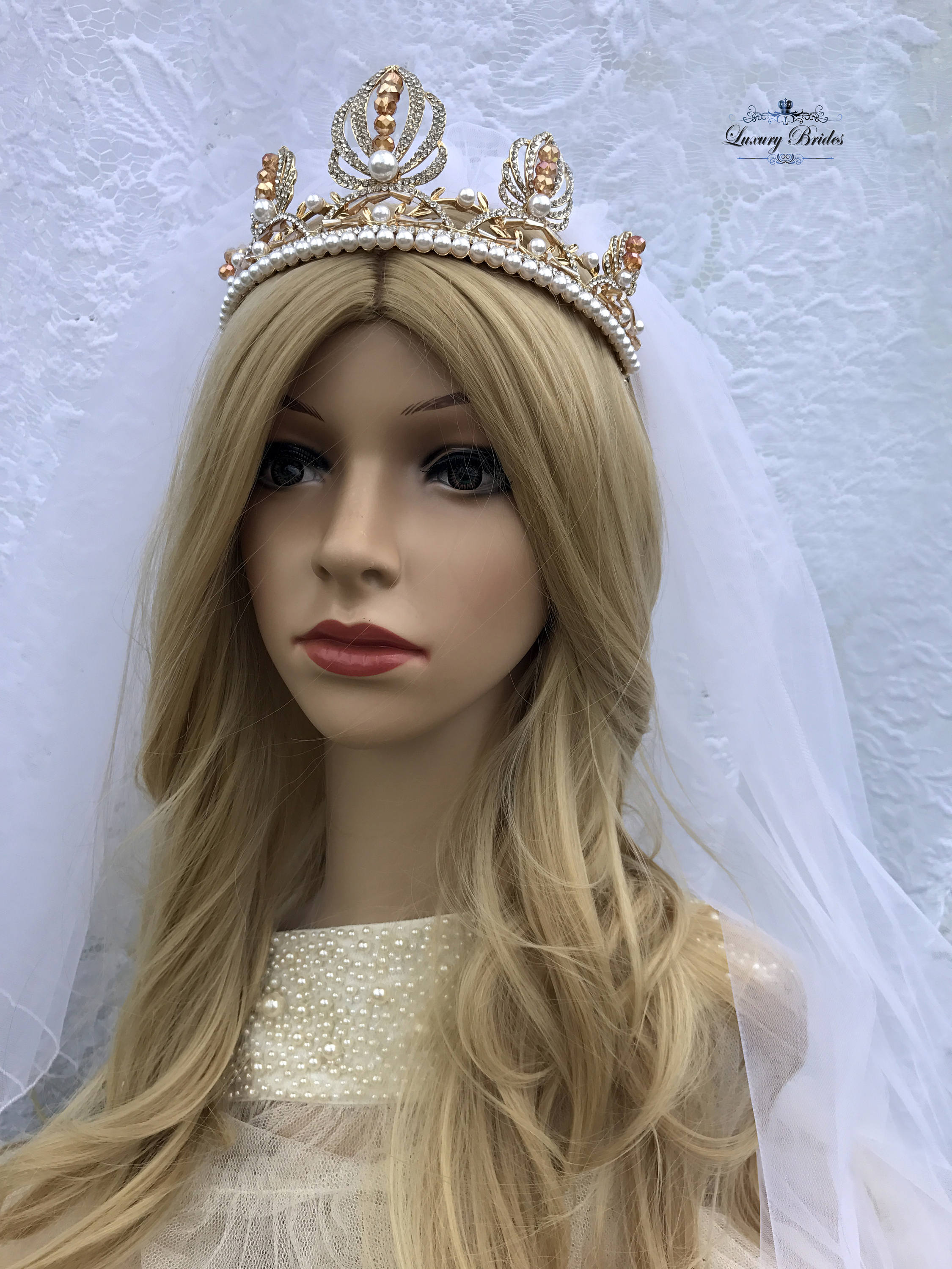 Beaded Tiara, Crown With Pearls, Pearl Hair Accessories, Pearl Wedding