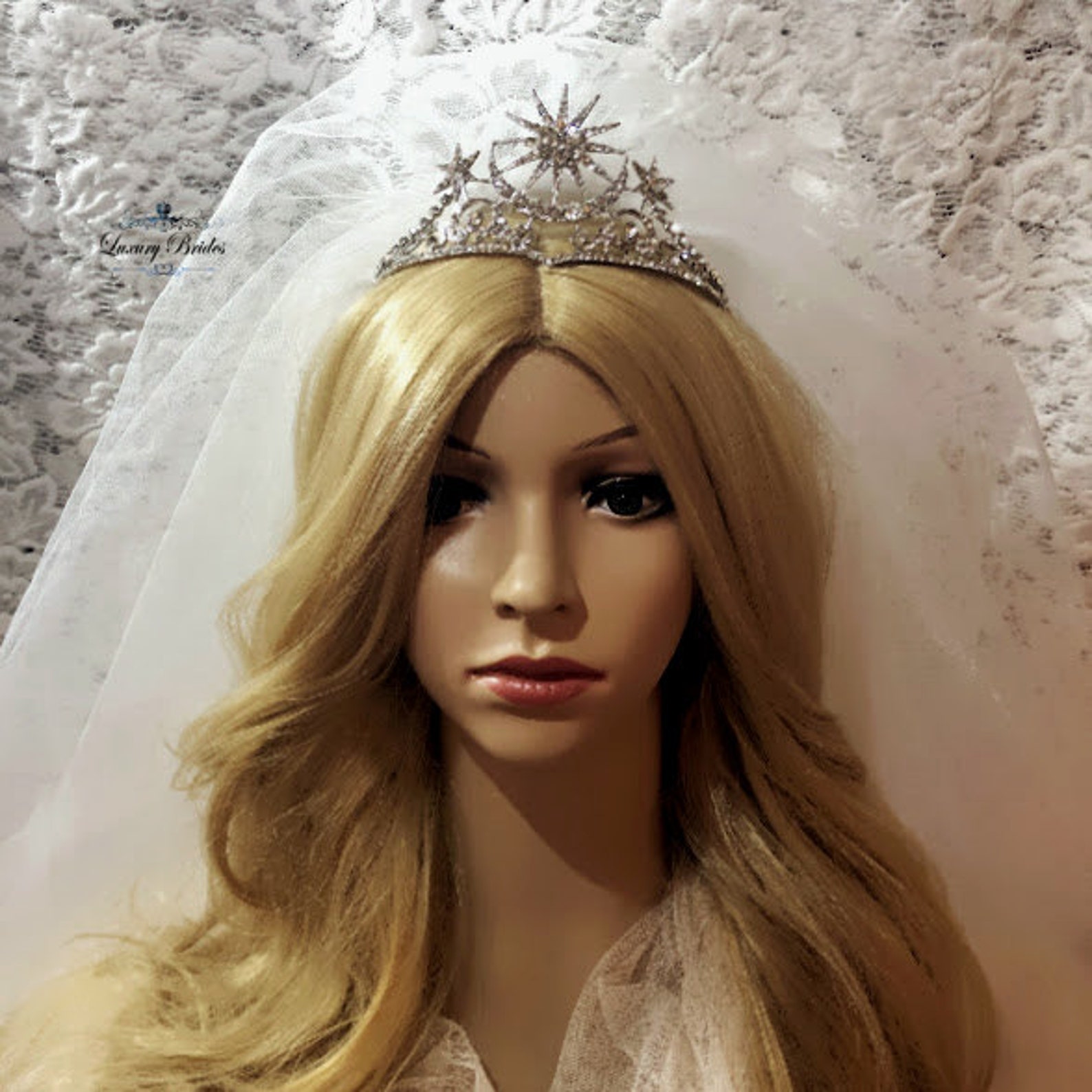 Star Wedding Tiara, Crystal Star Tiara, Bridal Star Tiara, Luxury Wedding Tiara, Swarovski