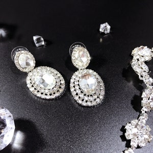 Swarovski Bridal Earrings, Crystal Earrings, Wedding Earrings, Diamante Earrings, Bridal Earrings, Dangle Bridal Earrings, Luxury Earrings