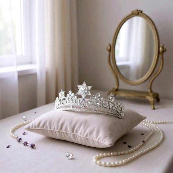 Crystal Rhinestone Star Headband, Wedding Tiara New Baroque Star Headpiece Crown Rhinestone Crystal Headband  main image 4
