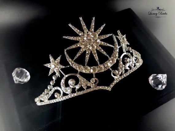 Crystal Star Wedding Tiara, Silver Celestial Bridal Headband  display picture 3
