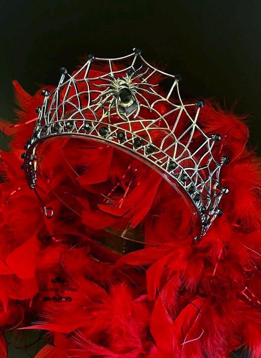 Spider Tiara, Black Rhinestone Crystal Wedding Crown  display picture 1