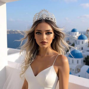 Corona nuziale in cristallo, tiara nuziale in strass argento