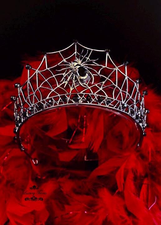 Spider Tiara, Black Rhinestone Crystal Wedding Crown  display picture 1