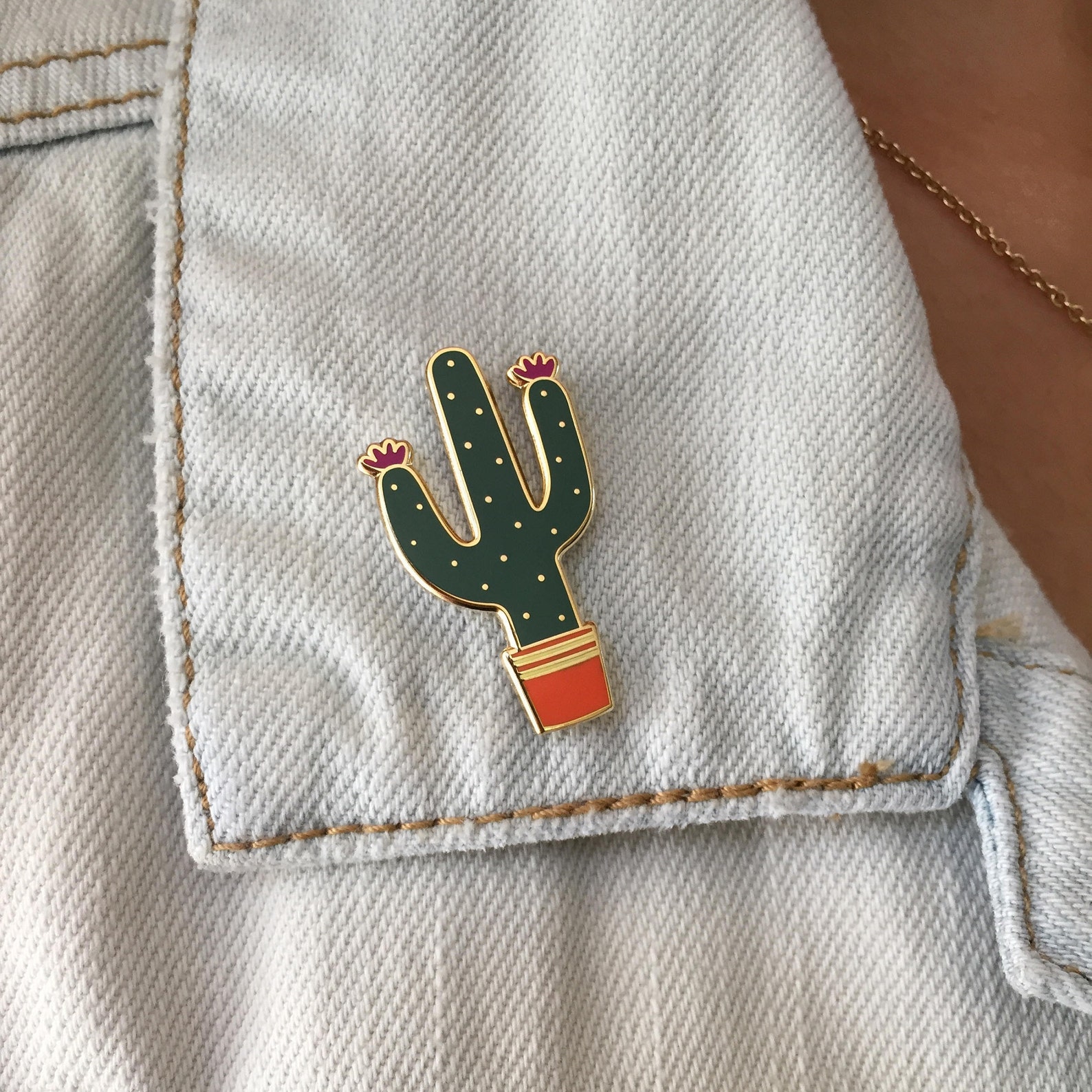 SECONDS SALE - Cactus Hard Enamel Pin - Cactus Pin - Cactus Enamel Pin ...