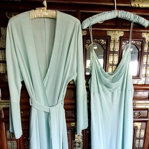 Very Rare Glamorous Vintage La Perla Silk Robe and Negligee Embellished with the Unmistakable La Perla Frastaglio