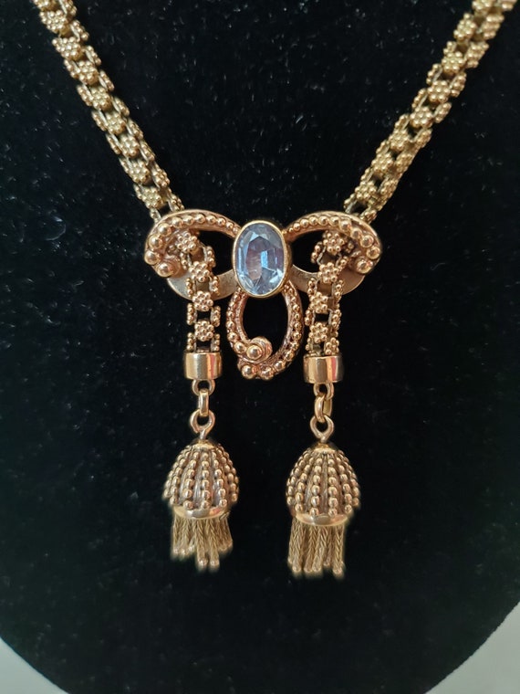 Luxurious Vintage Victorian 18kt Gold Necklace wi… - image 3