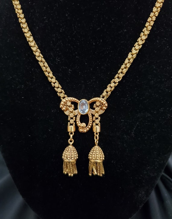 Luxurious Vintage Victorian 18kt Gold Necklace wi… - image 1