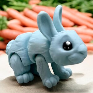 Mini Flexi Bunny – 3D Printed Articulated Rabbit – Cute Posable Easter Fidget Toy