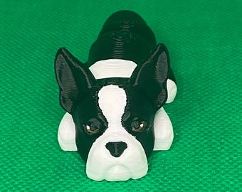 Adorable 3D Printed Boston Terrier Puppy - Flexible and Lovable