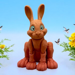 3D Printed Flexi Bunny – Posable Rabbit Toy – Articulated Easter Fidget Gift
