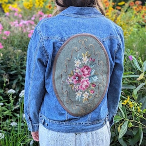 Needlepoint jean jacket