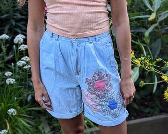 Vintage Denim patchwork shorts