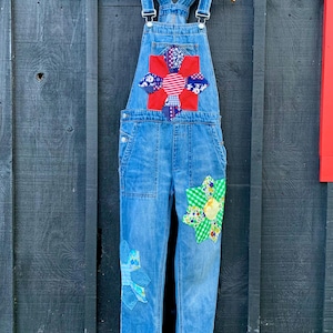 Dresden patchwork overalls