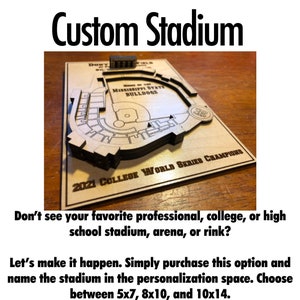 Your Choice Custom Designed, Laser-cut Stadium.