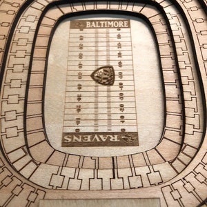 Baltimore Ravens, M&T Bank Stadium Maple Laser-Cut and Engraved Stadium image 2