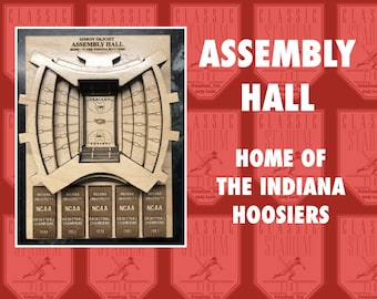 Indiana Hoosiers Assembly Hall- Maple Laser-Cut and Engraved Stadium