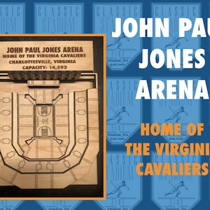 UVA Cavaliers John Paul Jones Arena- Maple Laser-Cut and Engraved Stadium