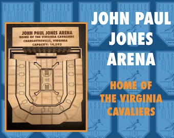 UVA Cavaliers John Paul Jones Arena- Maple Laser-Cut and Engraved Stadium