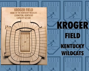 Kentucky Wildcats Kroger Field - Maple Laser-Cut and Engraved