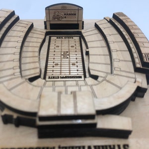 Mississippi State Bulldogs Davis Wade Stadium - Maple Laser-Cut and Engraved image 5