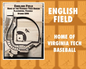 English Field - Virginia Tech Hokies Baseball - laser cut and engraved stadium
