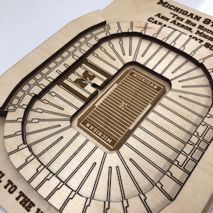 Michigan Stadium - Maple Laser-Cut and Engraved