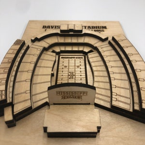 Mississippi State Bulldogs Davis Wade Stadium - Maple Laser-Cut and Engraved image 3