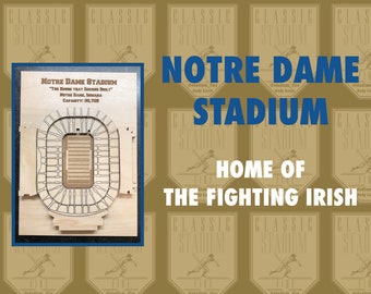 Notre Dame Stadium - Maple Laser-Cut and Engraved