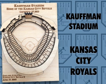 Kansas City Royals, Kauffman Stadium- Maple Laser-Cut and Engraved Stadium