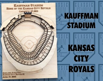 Kansas City Royals, Kauffman Stadium- Maple Laser-Cut and Engraved Stadium