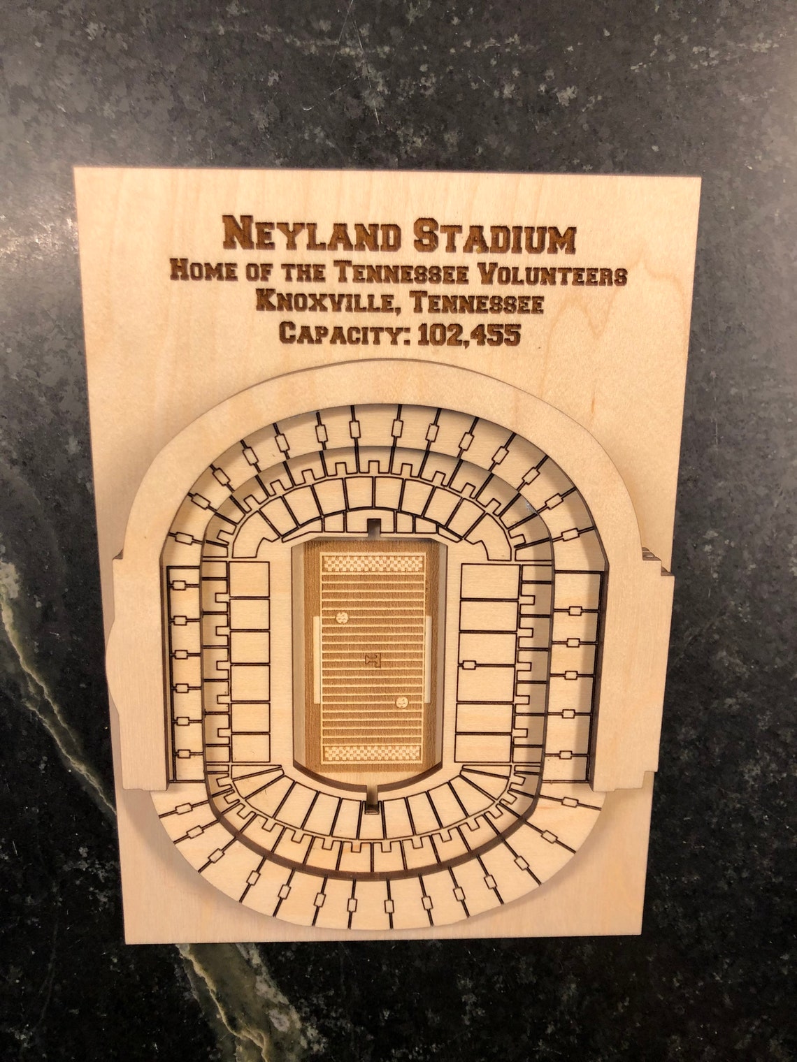 Tennessee Volunteers Neyland Stadium - Maple Laser-cut and Engraved - Etsy
