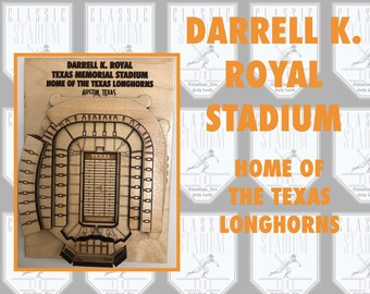 Darrell K. Royal- Texas Memorial Stadium - Maple Laser-Cut and Engraved