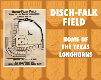 Disch-Falk Field - Texas Longhorns - laser cut and engraved stadium