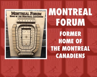 Montreal Canadiens, Montreal Forum- Maple Laser-Cut and Engraved