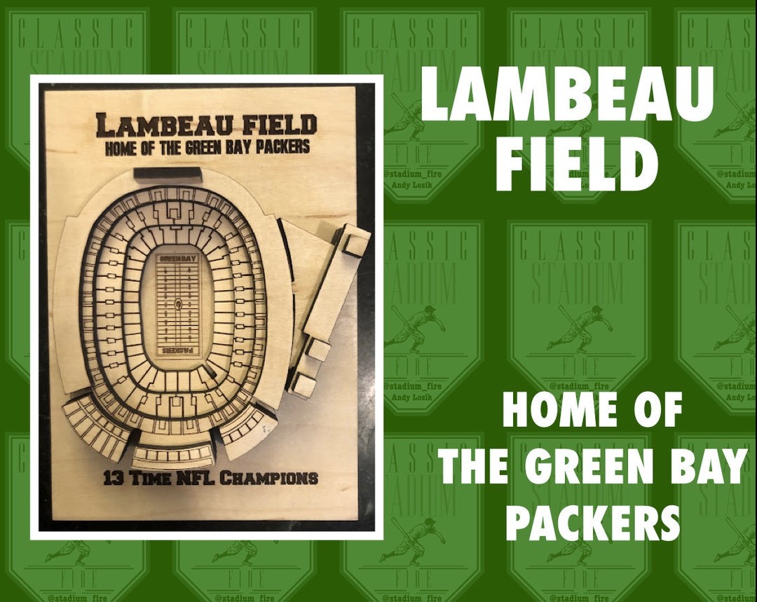 Green Bay Packers Lambeau Field Maple Lasercut and Engraved Etsy