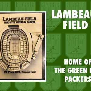 Green Bay Packers Lambeau Field - Maple Laser-Cut and Engraved