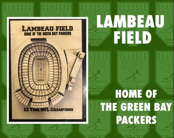Green Bay Packers Lambeau Field - Maple Laser-Cut and Engraved