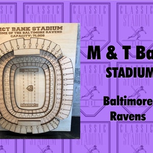 Baltimore Ravens, M&T Bank Stadium Maple Laser-Cut and Engraved Stadium image 1