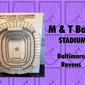 Baltimore Ravens, M&T Bank Stadium- Maple Laser-Cut and Engraved Stadium