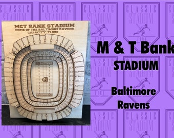 Baltimore Ravens, M&T Bank Stadium- Maple Laser-Cut and Engraved Stadium