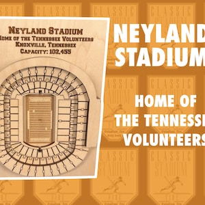 Tennessee Volunteers Neyland Stadium - Maple Laser-Cut and Engraved