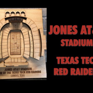 Texas Tech University, Jones AT&T Stadium - Maple Laser-Cut and Engraved