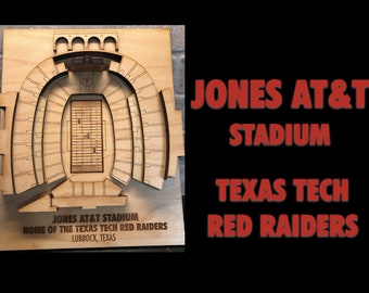 Texas Tech University, Jones AT&T Stadium - Maple Laser-Cut and Engraved