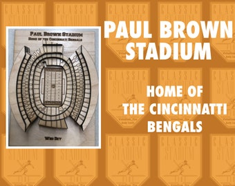 Cincinnati Bengals Paul Brown Stadium - Maple Laser-Cut and Engraved