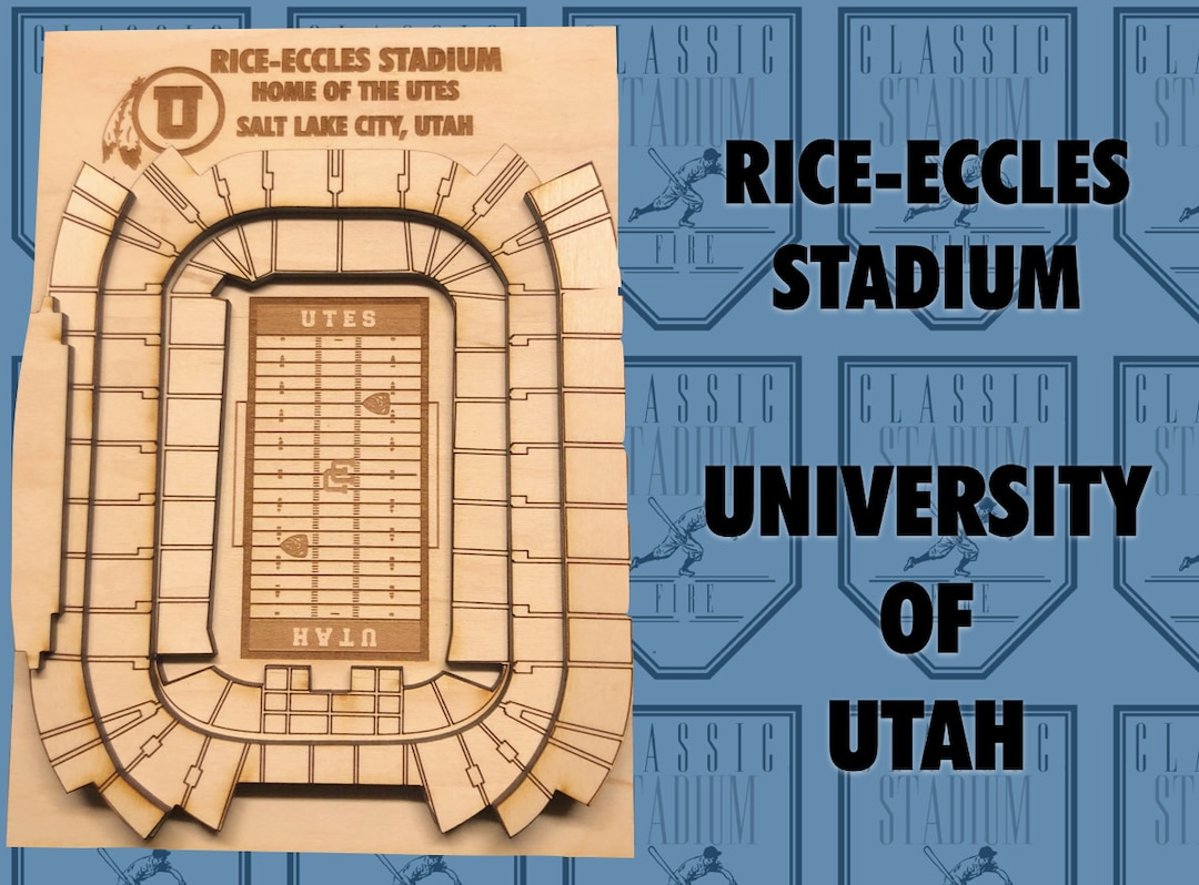 University of Utah Rice-eccles Stadium Maple Laser-cut and