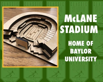Baylor McLane Stadium - Maple Laser-Cut and Engraved