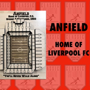 Anfield Liverpool FC Stadium - Maple Laser-Cut and Engraved